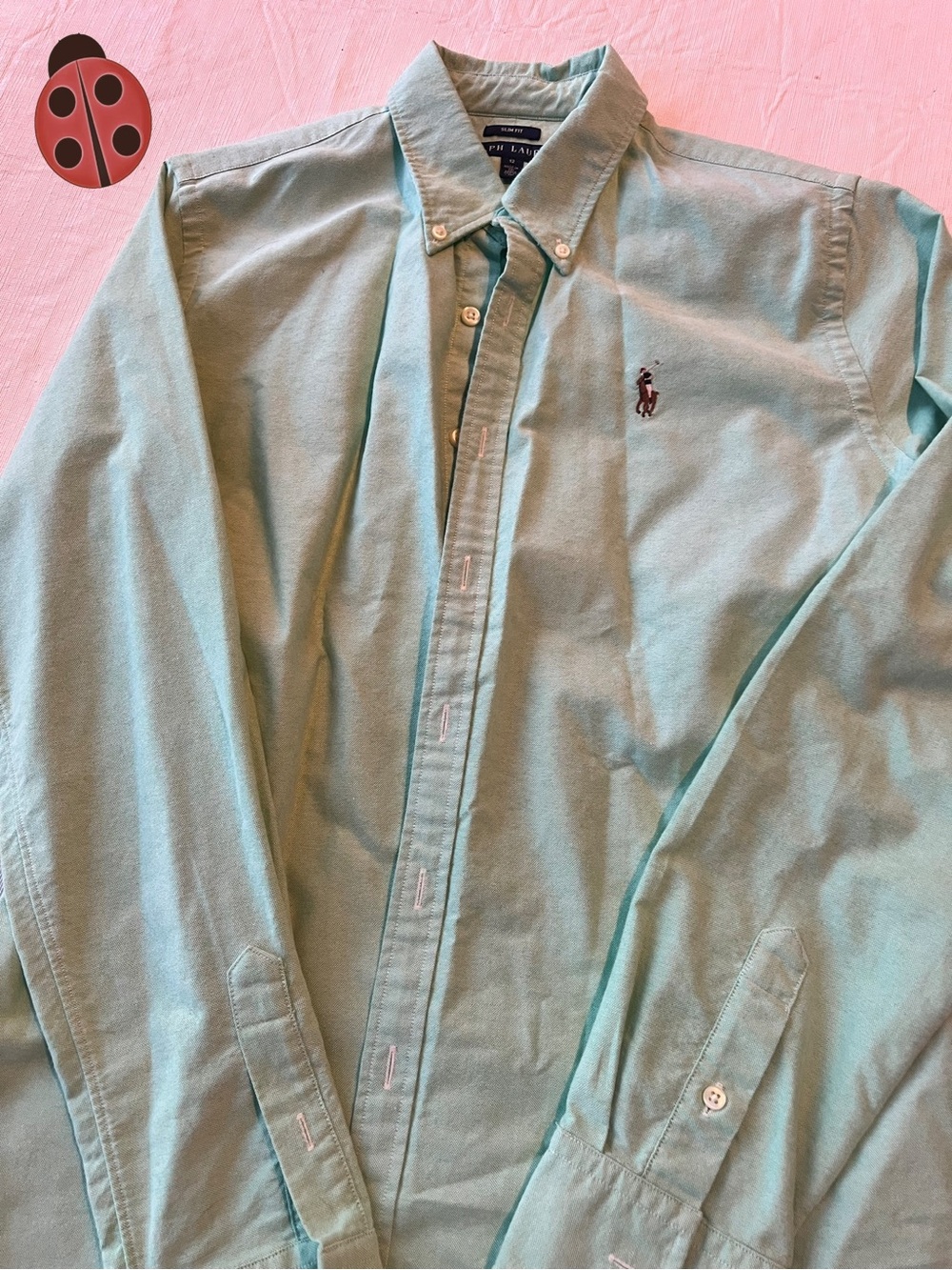 Ralph Lauren Oxford Button-Down Shirt in Mint Green. Fits 12 boys or women’s 4P